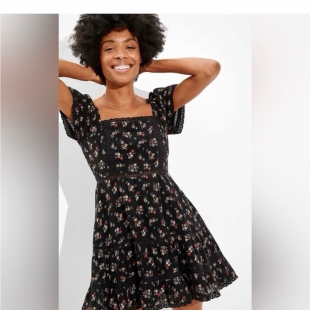 American Eagle Outfitters Black Floral Dress